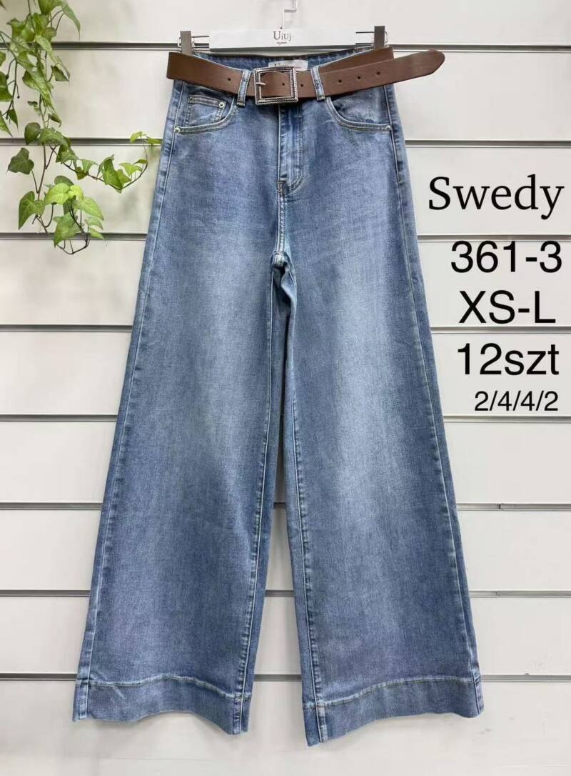 Spodnie damskie jeansy Roz XS-L, 1 Kolor Paczka 12 szt